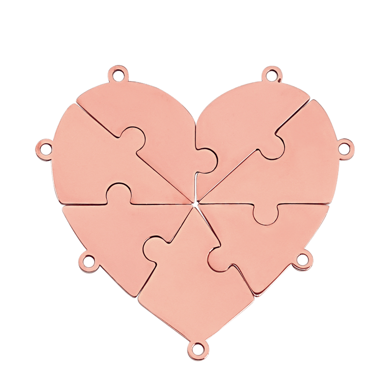 Friendship Puzzle Hearts - Personalized Heart Puzzle Name Necklace