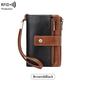 Women's long wallet, stylish clutch, elegant solid color RFID blocking leather wallet