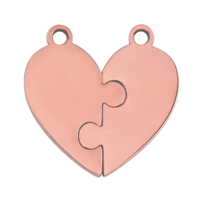 Friendship Puzzle Hearts - Personalized Heart Puzzle Name Necklace