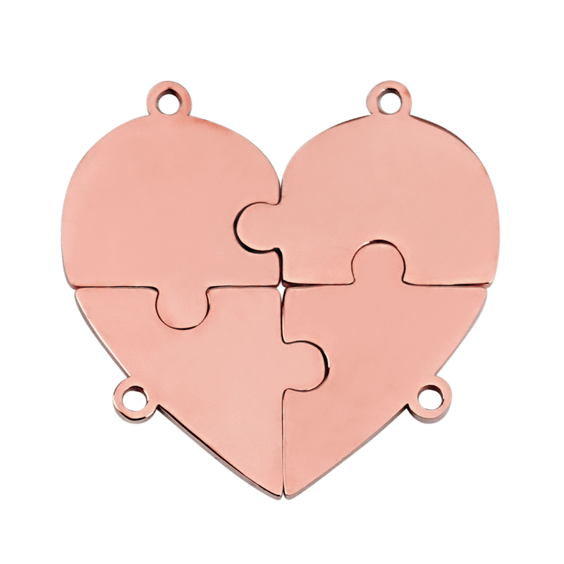 Friendship Puzzle Hearts - Personalized Heart Puzzle Name Necklace