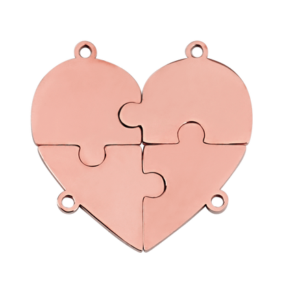 Friendship Puzzle Hearts - Personalized Heart Puzzle Name Necklace