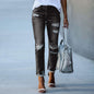 Wash Ripped Raw Hem Mid Rise Crop Jeans