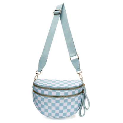 ✨Last Day 49% OFF✨Checkered Leather Bum & Crossbody Bag – RFID Protected-Buy 2 Get Free Shipping Today
