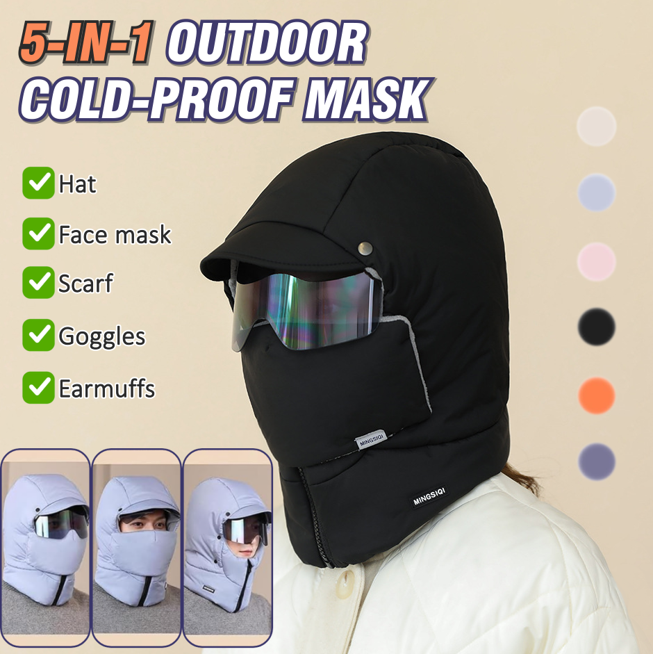Winter Special Offer-5 In 1 Windproof Full Cover Outdoor Mask with Glasses
