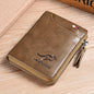 Men Wallet Zipper Purse with Rfid Protected