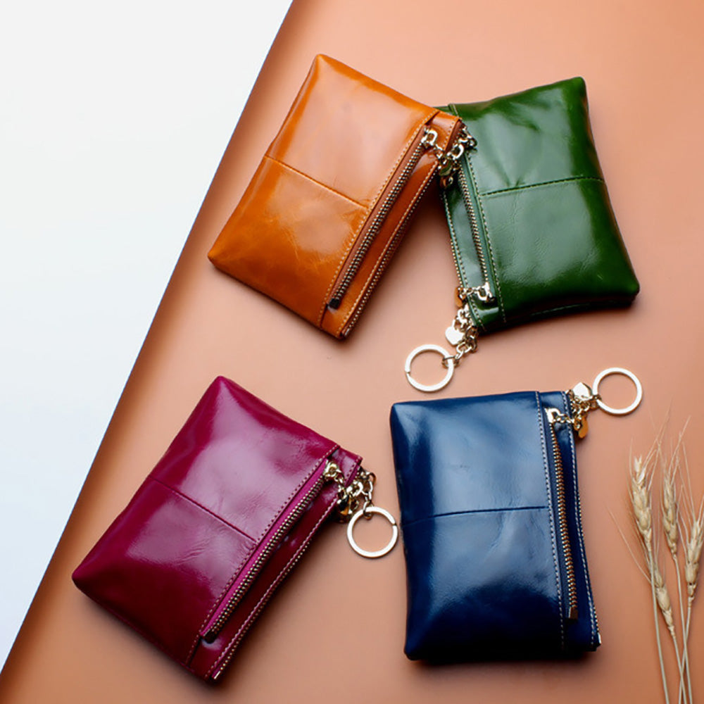 Retro Genuine Leather Coin Purse – Compact and Stylish Card Holder
