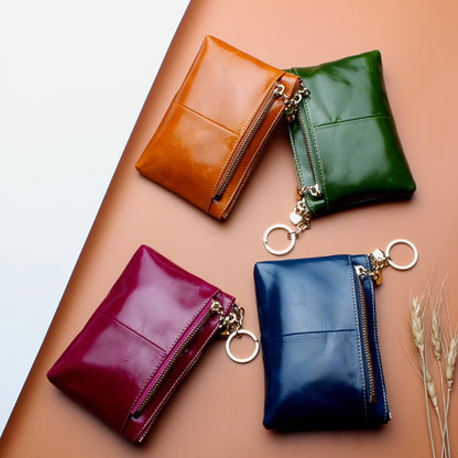 Retro Genuine Leather Coin Purse – Compact and Stylish Card Holder