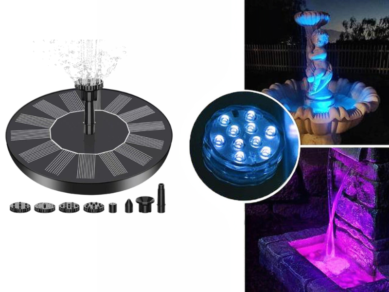 🔥56% OFF | Solar Bird Bath Fountain Pump with 4 Nozzles for Garden & Pond