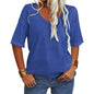 ✨Last Day 49% OFF✨Women's Solid Color V-Neck T-shirt Quick Ship Buy 2 Get Free Shipping Today