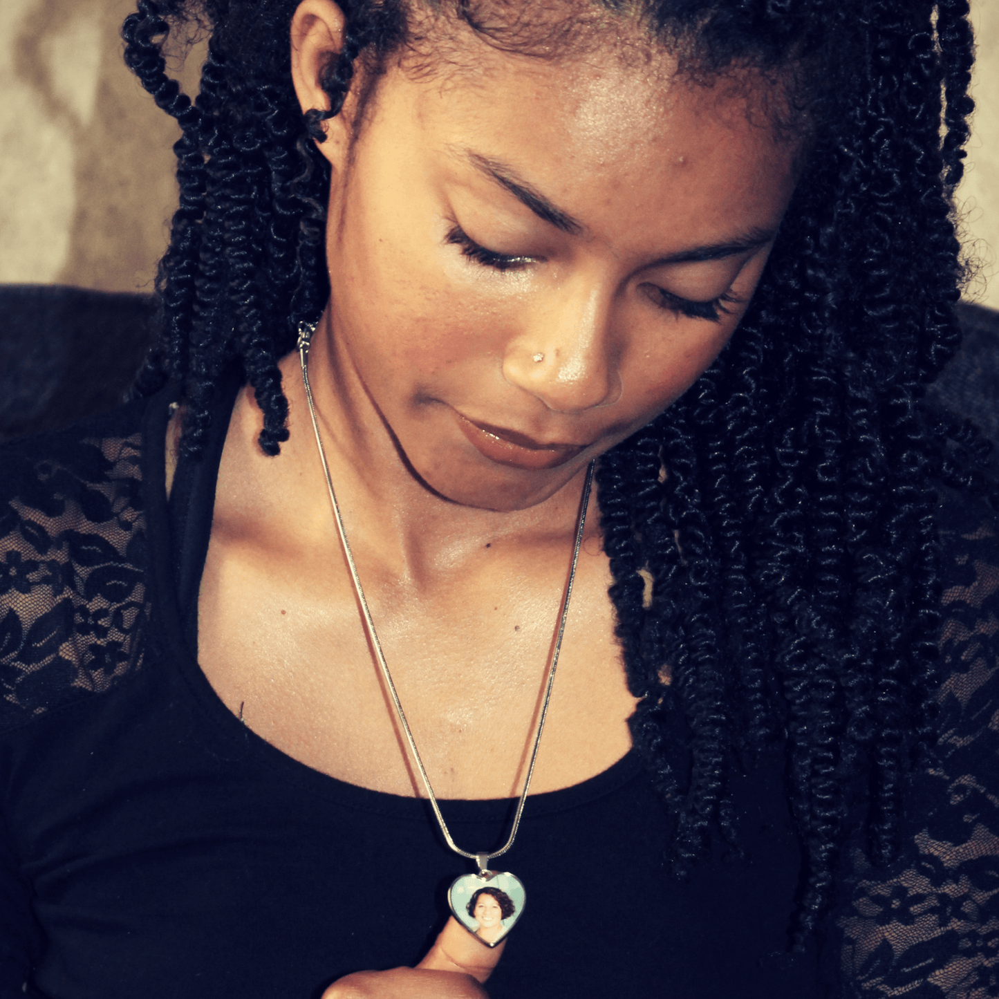 Photo Engraved Necklace Memorial Gift