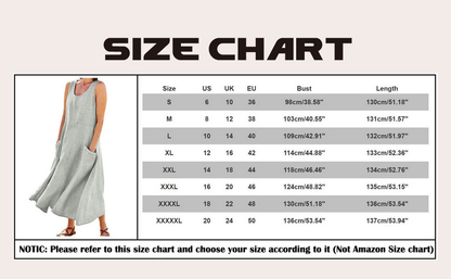 Last Day 49% OFF Women Cotton Linen Sundress Summer Sleeveless Loose Pocket Long Dress Buy 2 Get Free Shipping Today