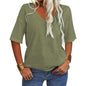 ✨Last Day 49% OFF✨Women's Solid Color V-Neck T-shirt Quick Ship Buy 2 Get Free Shipping Today