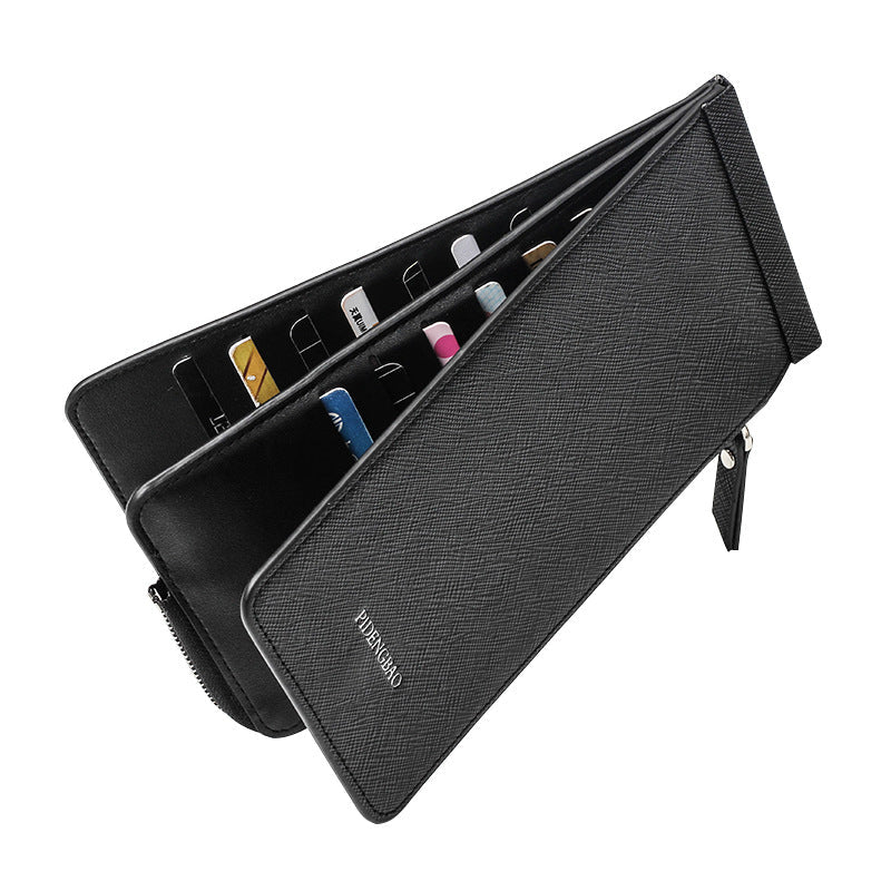 Unisex Long Wallet Zipper Pocket 1 zipper slot , 26 card slot