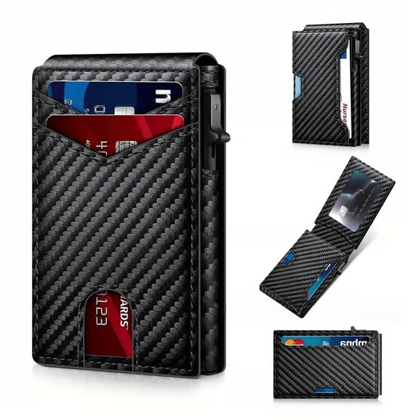 Minimalist RFID Aluminum Wallet with Pop-Up & ID Window