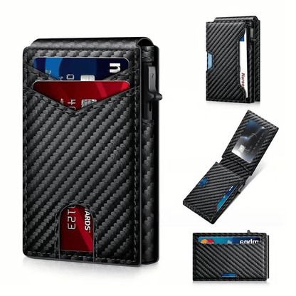 Minimalist RFID Aluminum Wallet with Pop-Up & ID Window