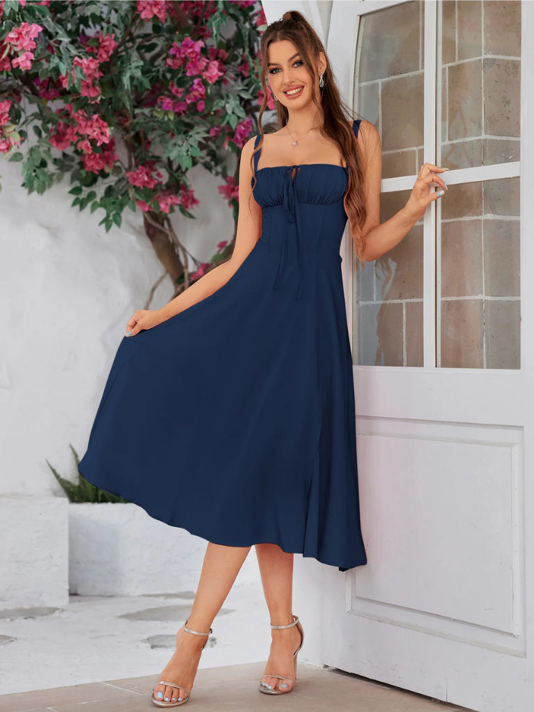 ✨Last Day 49% OFF✨Ruched Bust Split Thigh Cami Dress-Buy 2 Get Free Shipping Today