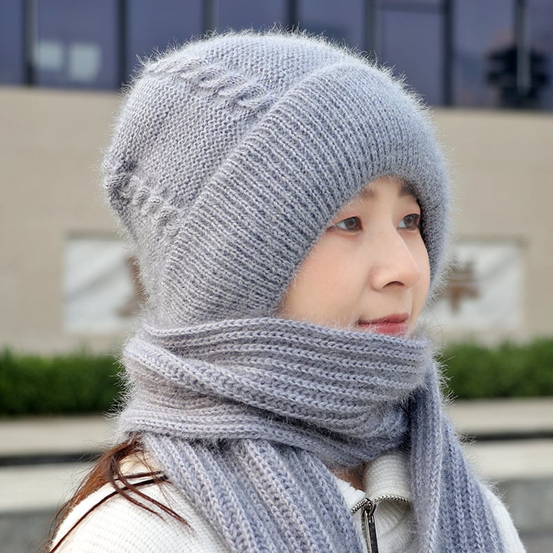 Winter Versatile integrated ear protection windproof cap scarf