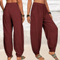 ✨Last Day 49% OFF✨Women's Solid Color Loose Cotton And Linen Casual Pants Buy 2 Get Free Shipping Today