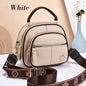 Classic Leather Crossbody Bag with Multifunctional Compartments & Adjustable Wide Strap