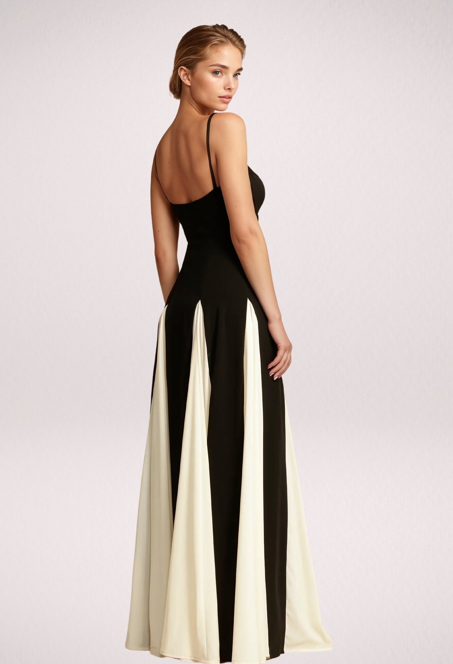 Timeless Elegance Panelled Tulle A-Line Slip Maxi Dress