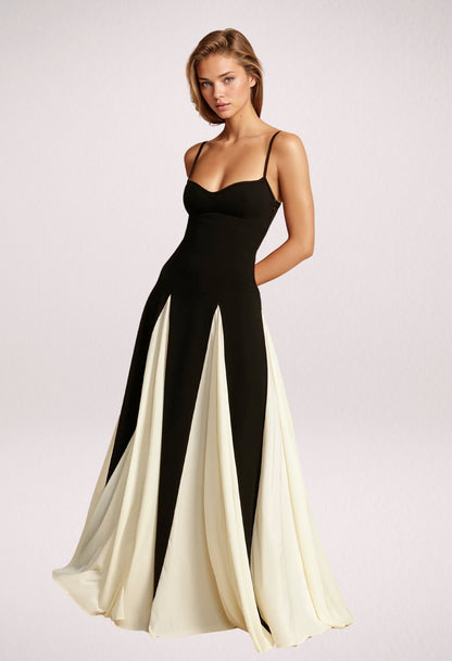 Timeless Elegance Panelled Tulle A-Line Slip Maxi Dress