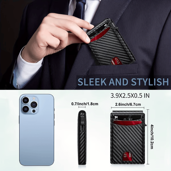 Minimalist RFID Aluminum Wallet with Pop-Up & ID Window