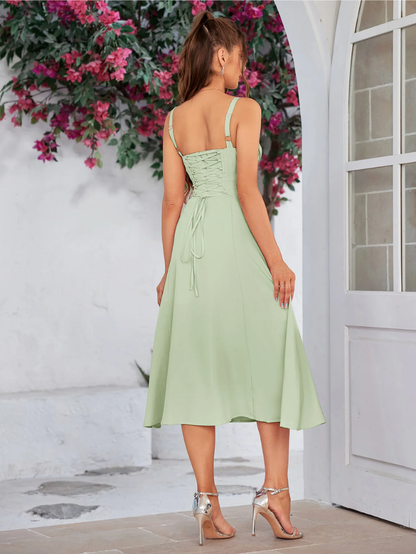 ✨Last Day 49% OFF✨Ruched Bust Split Thigh Cami Dress-Buy 2 Get Free Shipping Today