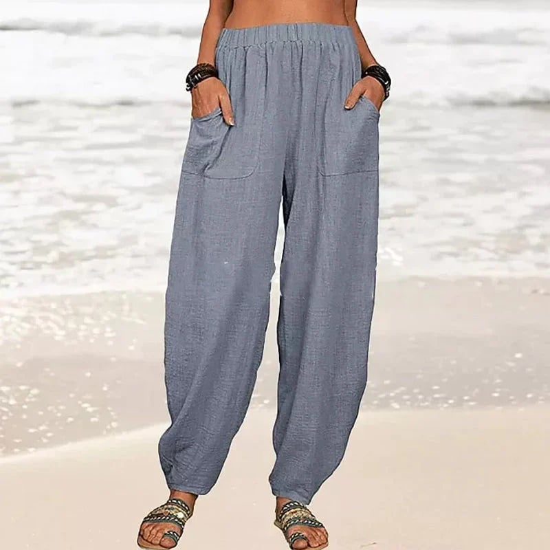 ✨Last Day 49% OFF✨Women's Solid Color Loose Cotton And Linen Casual Pants Buy 2 Get Free Shipping Today
