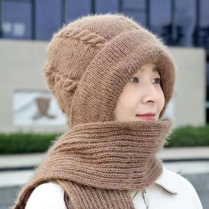 Winter Versatile integrated ear protection windproof cap scarf