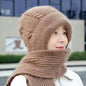 Winter Versatile integrated ear protection windproof cap scarf