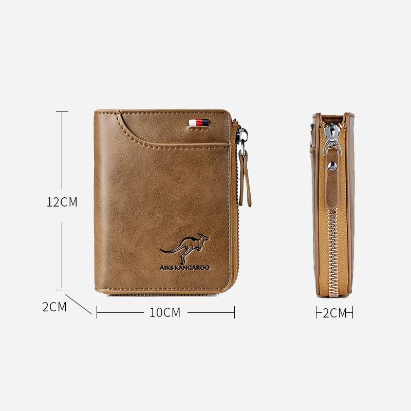 Men Wallet Zipper Purse with Rfid Protected