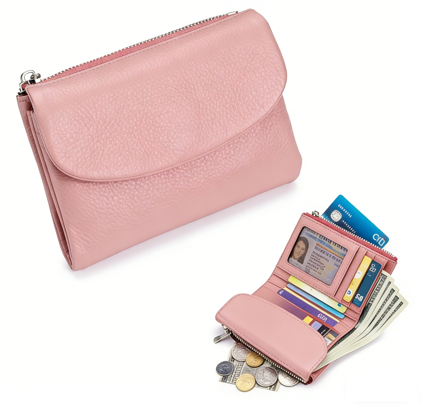 Last Day 49% OFF Pebble Leather Wallet Buy 2 Get Free Shipping Today