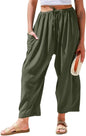Womens Linen Wide Leg Pants Summer Casual with Pockets