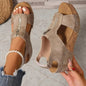 Stylish Zipper Retro Wedge Sandals