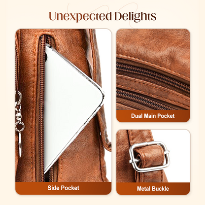 Women's Convertible Multi-Pocket Shoulder Bag - 3 Ways to Wear