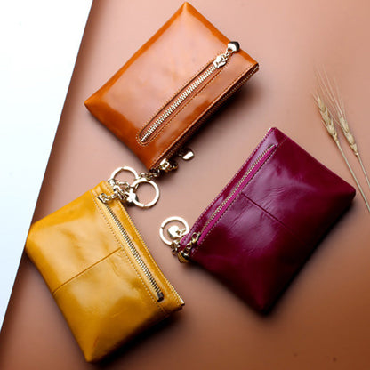 Retro Genuine Leather Coin Purse – Compact and Stylish Card Holder