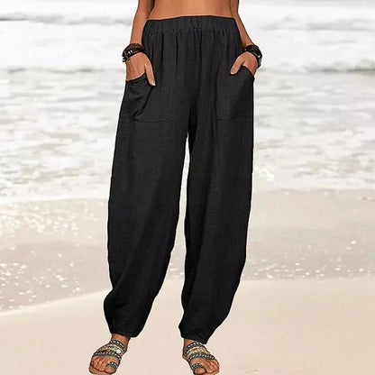 ✨Last Day 49% OFF✨Women's Solid Color Loose Cotton And Linen Casual Pants Buy 2 Get Free Shipping Today