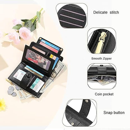 Women's Premium RFID Leather Bifold Wallet