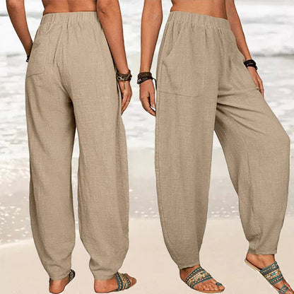 ✨Last Day 49% OFF✨Women's Solid Color Loose Cotton And Linen Casual Pants Buy 2 Get Free Shipping Today