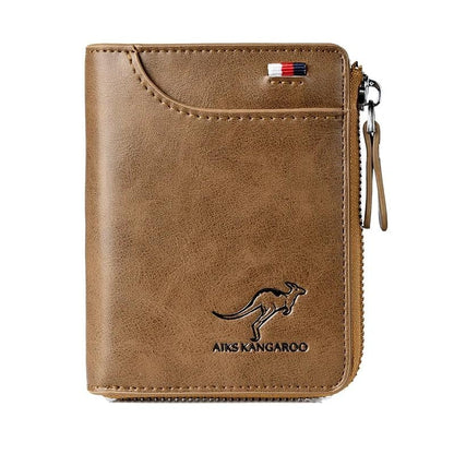 Men Wallet Zipper Purse with Rfid Protected