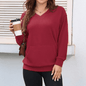 Women’s Hoodless V-Neck Hoodie with Pockets