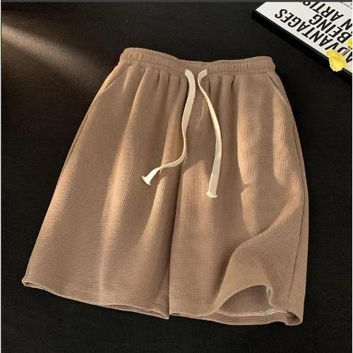 Men's Shorts Summer Street Wear Straight Loose Casual Pants solid color All-Match Thin Sports Five-Point Pants Beach