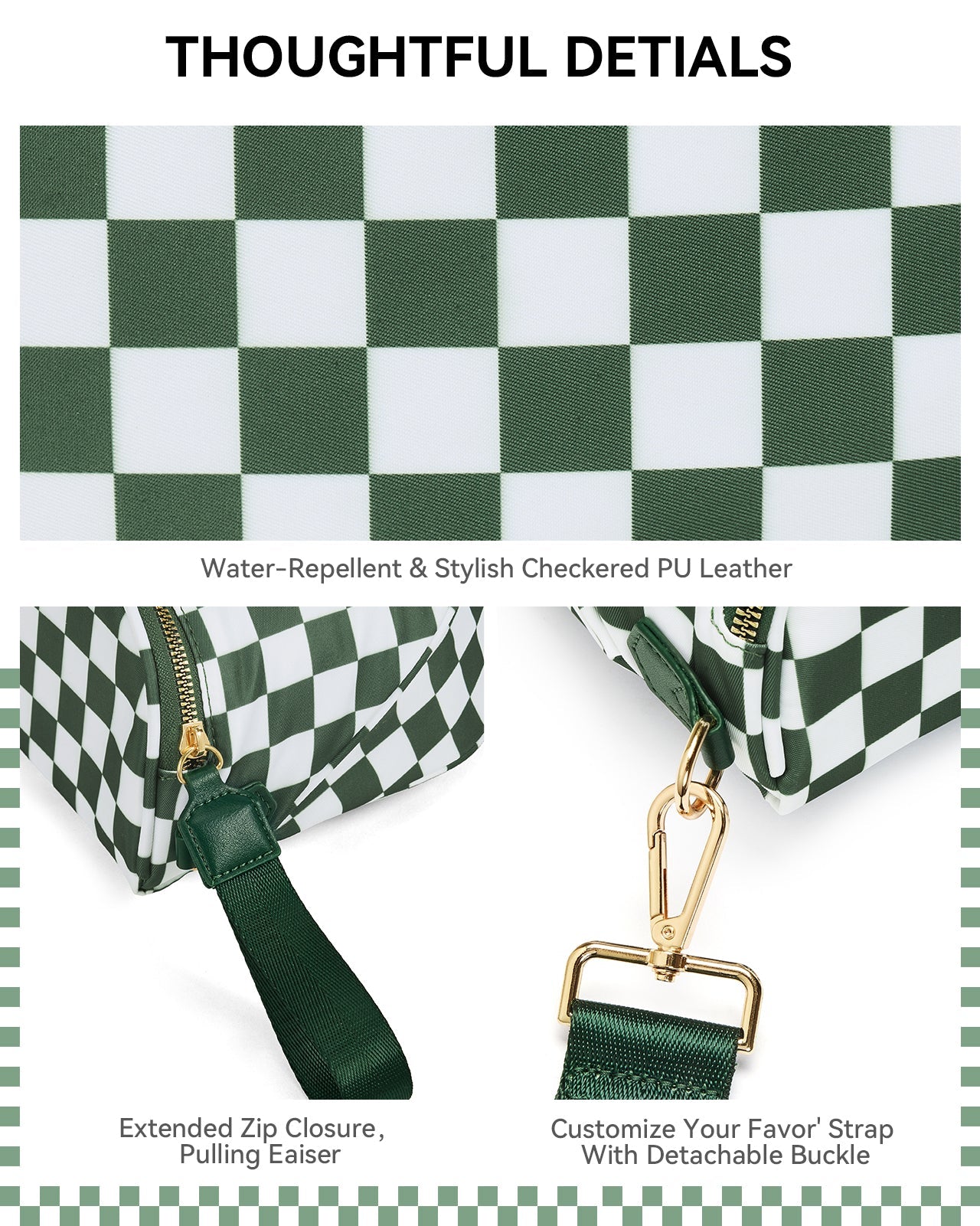 ✨Last Day 49% OFF✨Checkered Leather Bum & Crossbody Bag – RFID Protected-Buy 2 Get Free Shipping Today