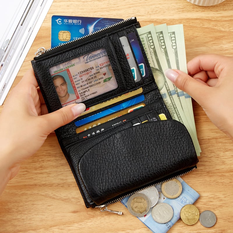 Last Day 49% OFF Pebble Leather Wallet Buy 2 Get Free Shipping Today