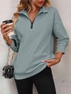 Womens Zip-Up Dropped Shoulder Sweatshirt