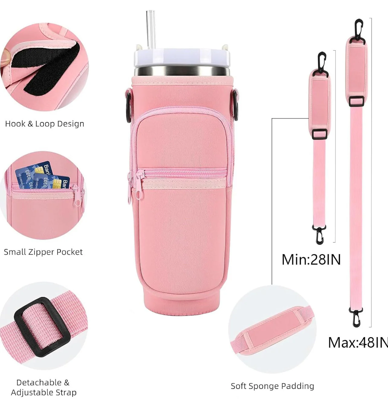 50Pack Carrier Bag for Stanley 40oz Tumbler with Adjustable Shoulder Strap