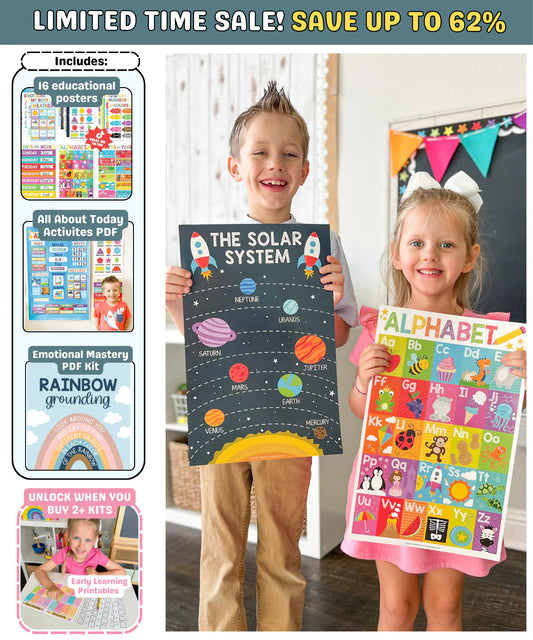 🔥50% OFF | PRESCHOOL LEARNING POSTER SET 📚
