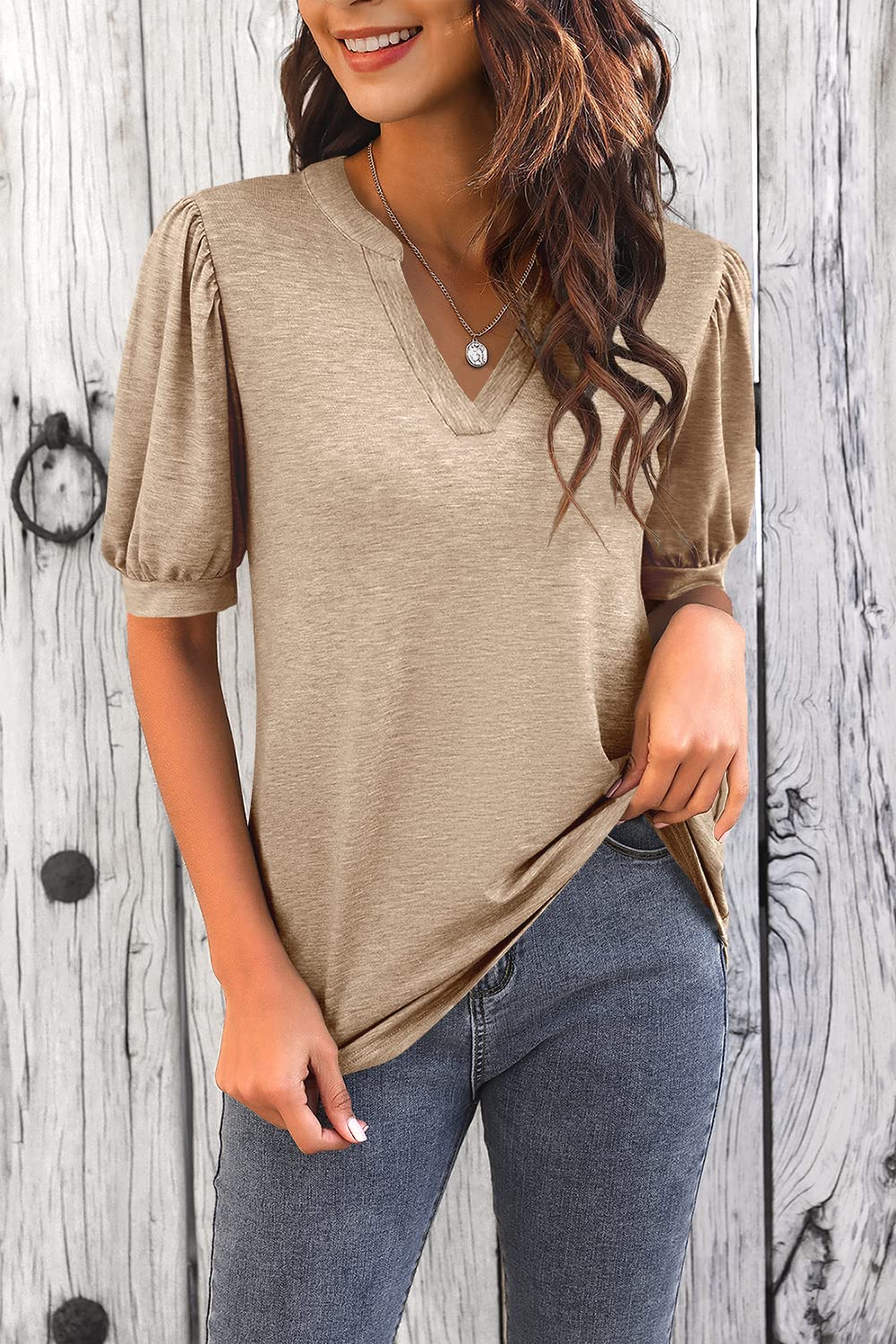 Hot Sale-2025 Fall Puff Sleeve Loose Dressy Blouses