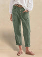 Linen Simple Button Fly Trousers