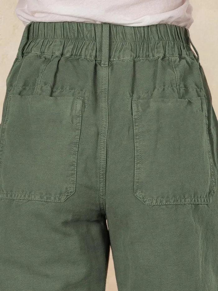Linen Simple Button Fly Trousers